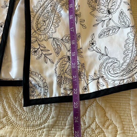 VINTAGE 90s Carole Little 100% Cotton Blazer Suit Jacket White Black Floral S - Picture 10 of 10